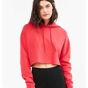 Red cropped hoodie size small